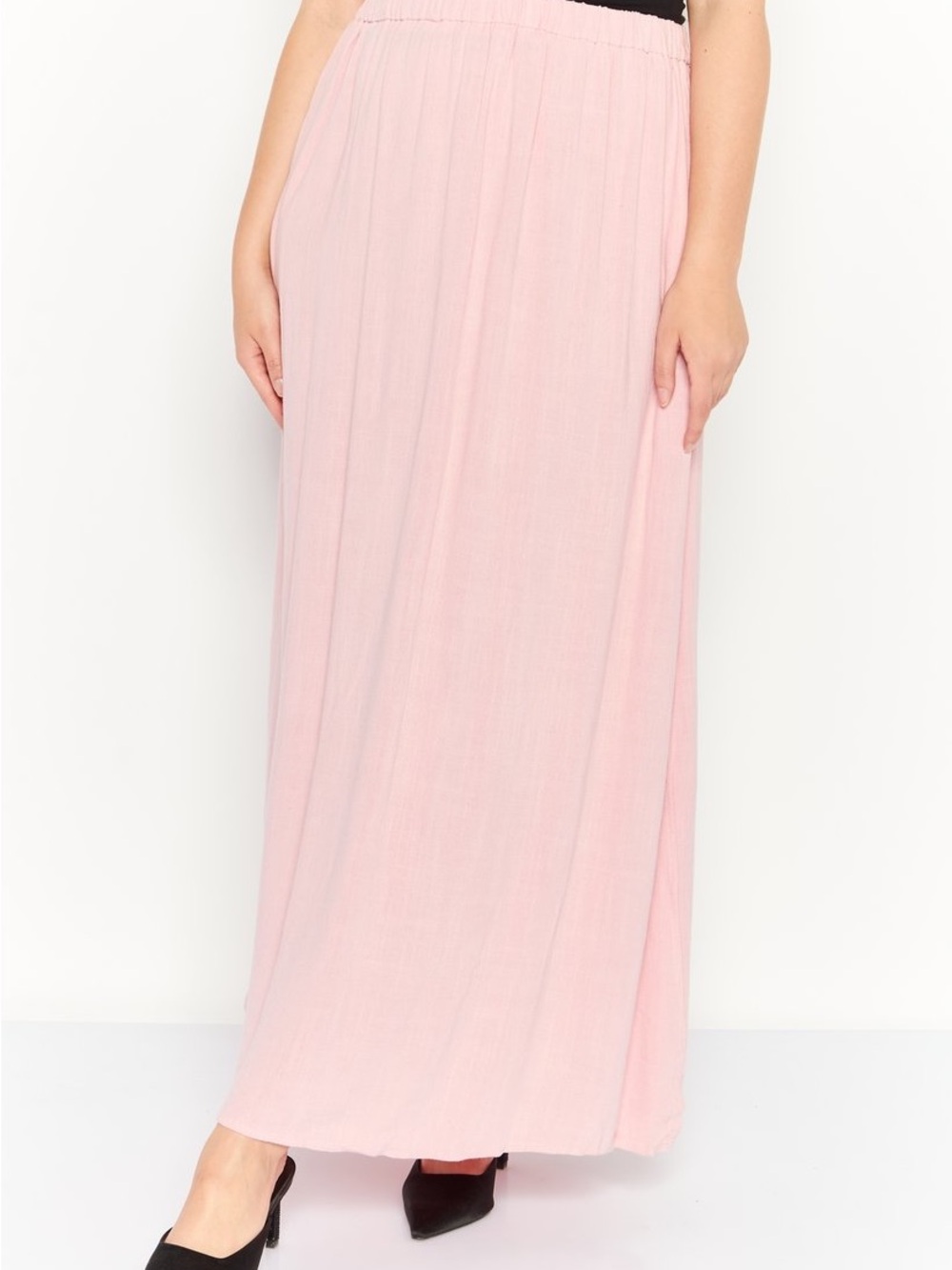 Lucy Paris Textured Pink Maxi Skirt